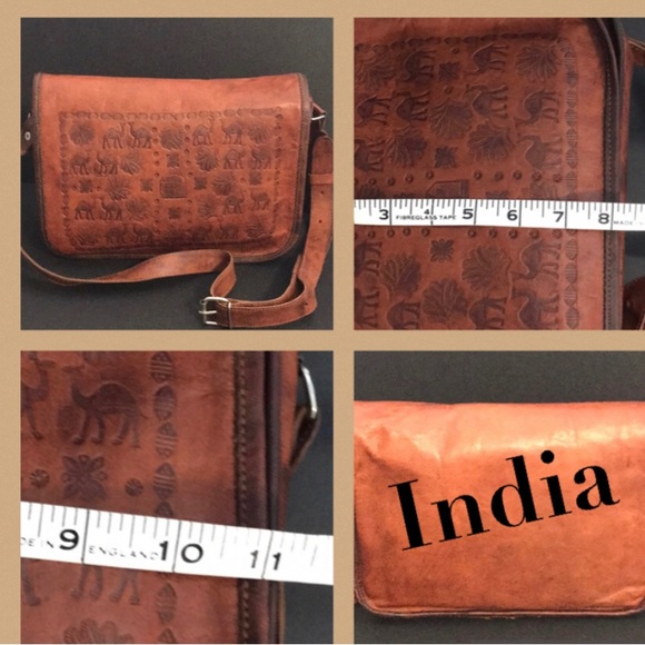 Handbags - CAMEL 🐪 100% LEATHER RARE VINTAGE UNISEX MESSENGER BAG